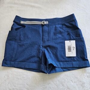 Navy Women's Cargo Shorts with Belt